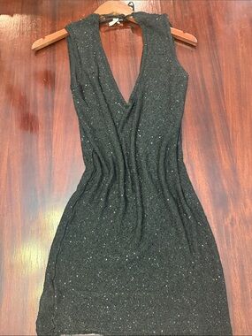 La Perla Black Sleeveless V-Neck Knit Dress